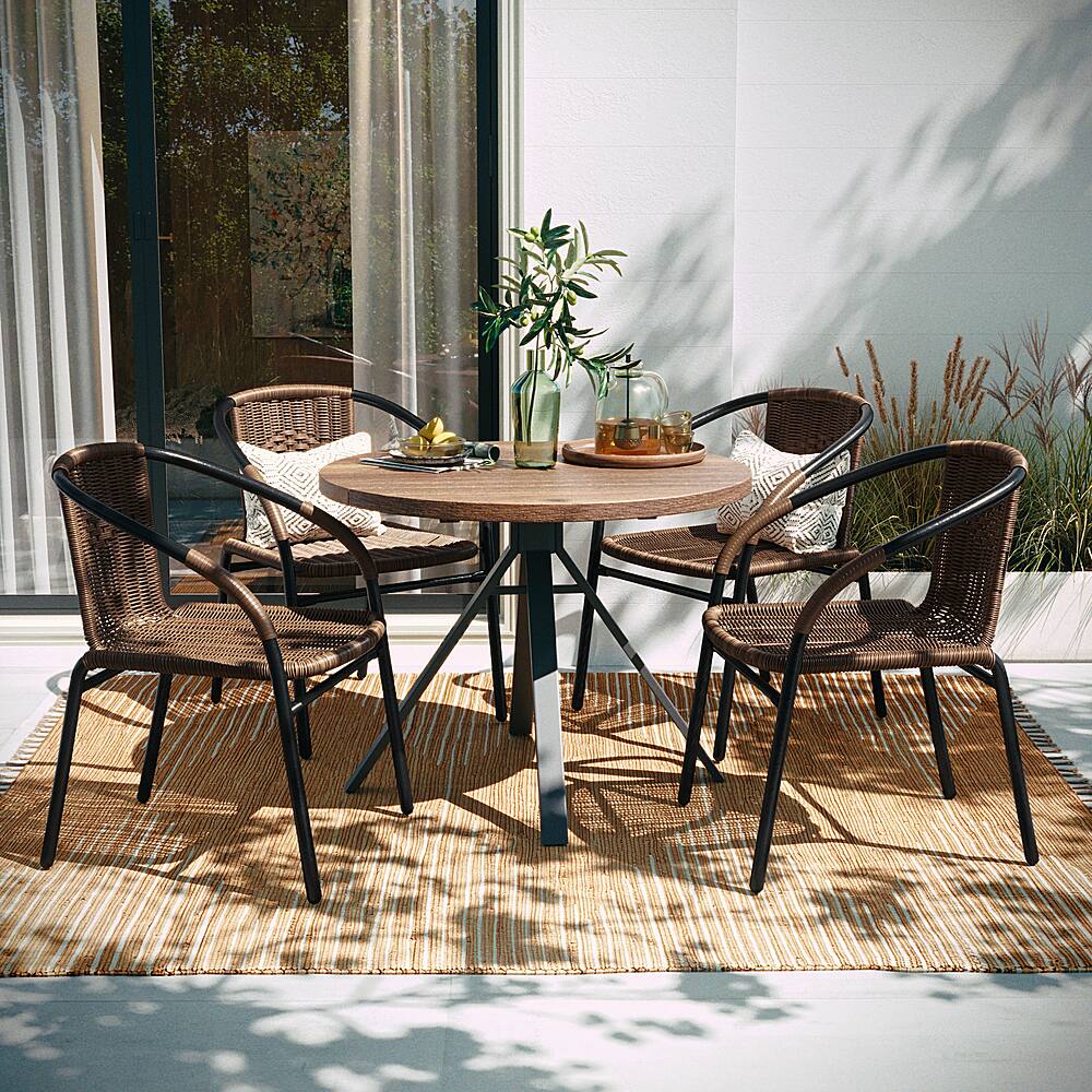 Alt View 11. Alamont Home - Lila Patio Chair (set of 4) - Medium Brown.