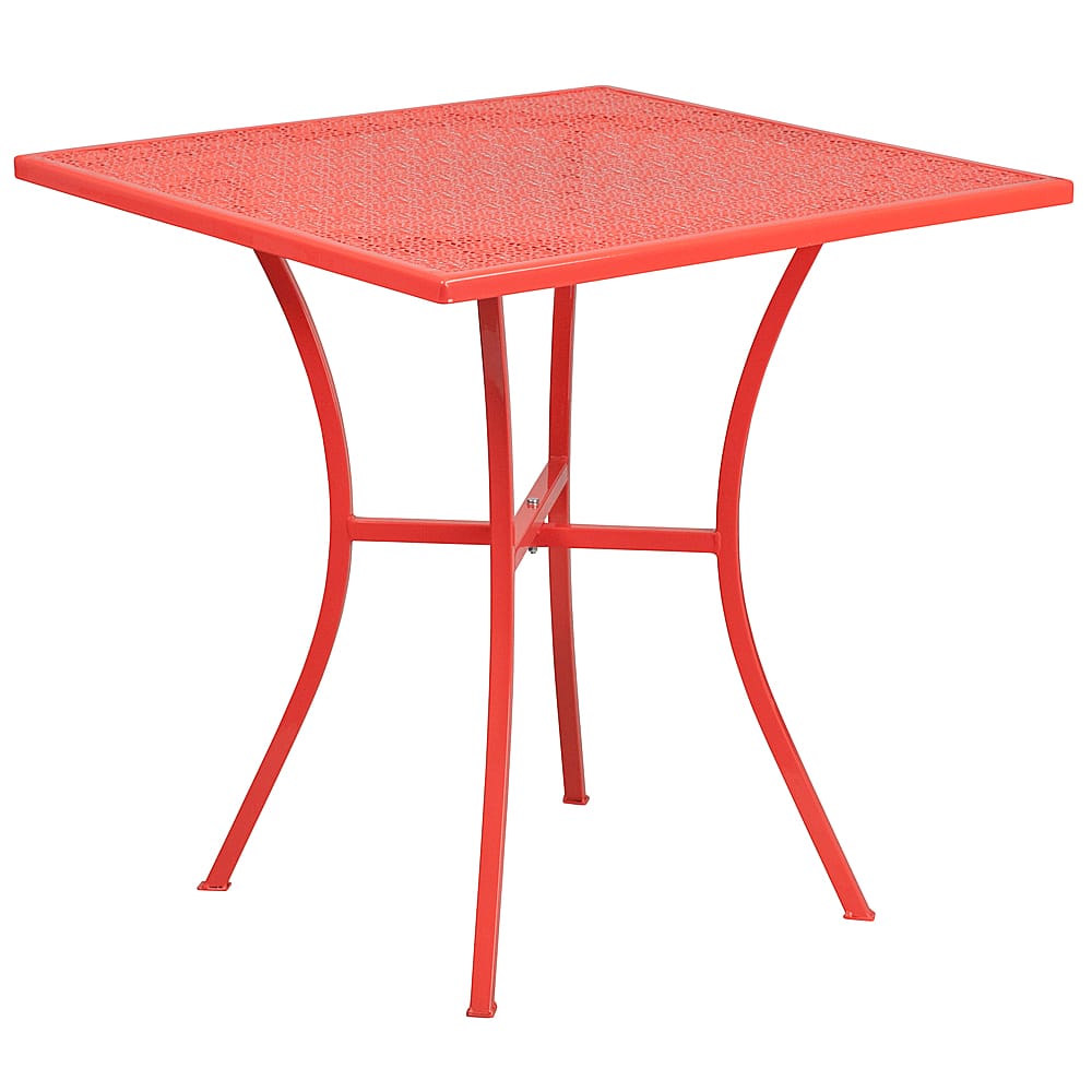 Front. Alamont Home - Oia Square Contemporary Patio Table - Coral - Coral.