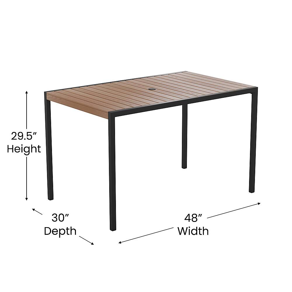 Alt View 12. Alamont Home - Lark Outdoor Rectangle Modern  5 Piece Patio Set - Teak.