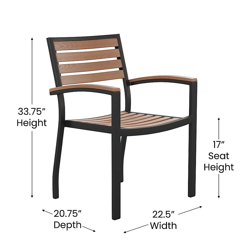 Alt View 13. Alamont Home - Lark Outdoor Rectangle Modern  5 Piece Patio Set - Teak.