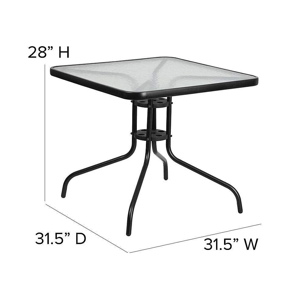 Alt View 12. Alamont Home - Barker Square Contemporary Patio Table - Clear/Black - Clear/Black.