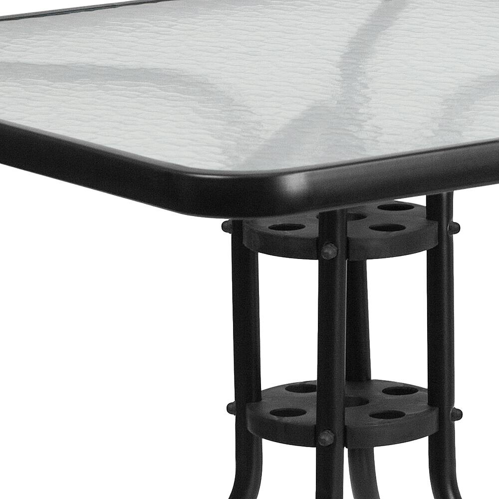 Alt View 13. Alamont Home - Barker Square Contemporary Patio Table - Clear/Black - Clear/Black.