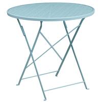 Alamont Home - Oia Round Contemporary Patio Table - Sky Blue - Front_Zoom