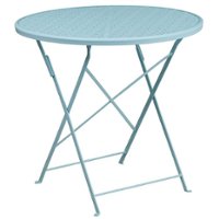 Flash Furniture - Oia Round Contemporary Patio Table - Sky Blue - Front_Zoom