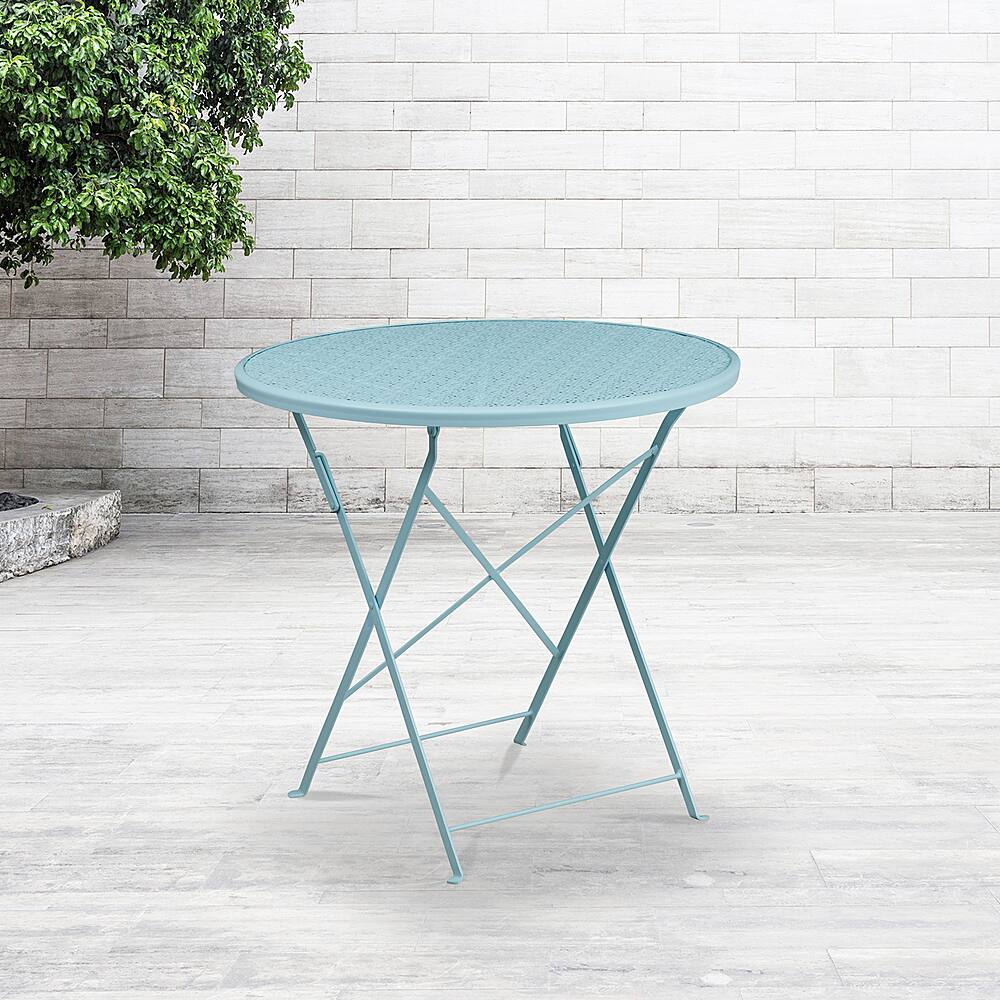 Alt View 11. Alamont Home - Oia Round Contemporary Patio Table - Sky Blue - Sky Blue.