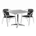 Front. Alamont Home - Lila Outdoor Square Contemporary Aluminum 3 Piece Patio Set - Black.