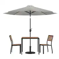 Alamont Home - Lark Outdoor Square Modern 5 Piece Patio Set - Gray - Front_Zoom