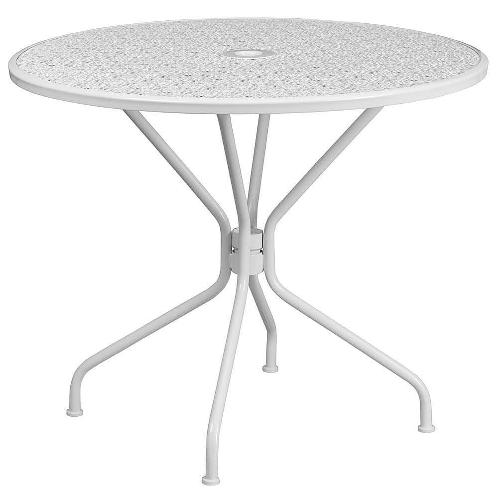 Front. Alamont Home - Oia Round Contemporary Patio Table - White - White.