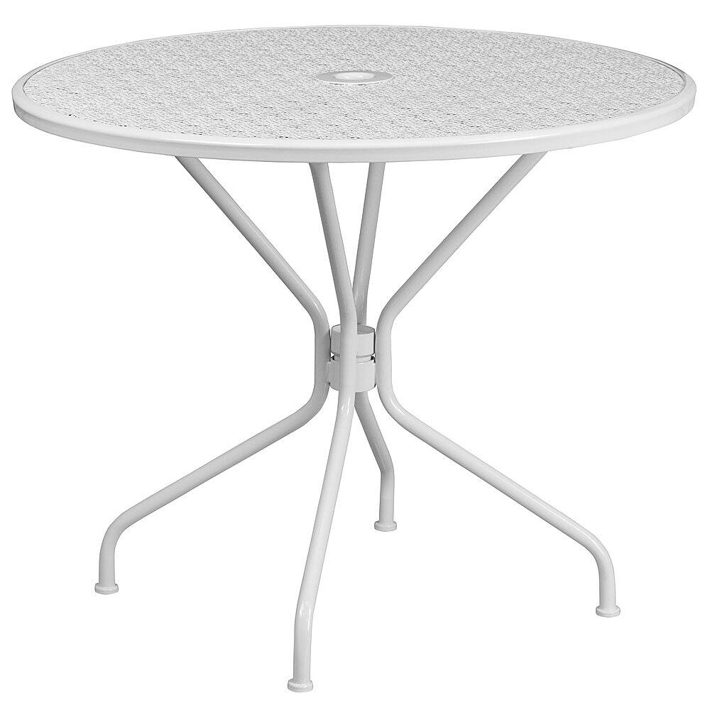 Front. Alamont Home - Oia Round Contemporary Patio Table - White - White.
