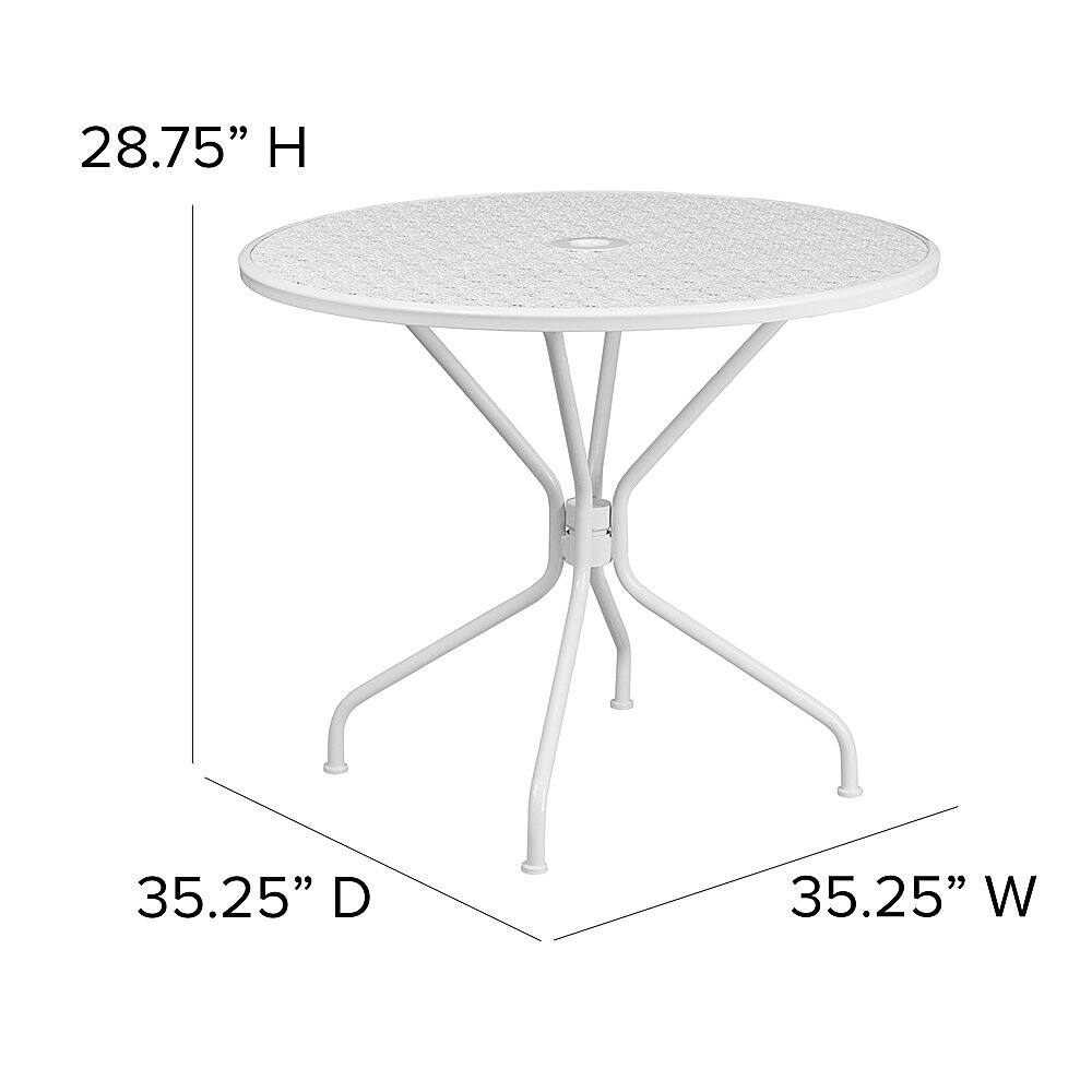 Alt View 12. Alamont Home - Oia Round Contemporary Patio Table - White - White.