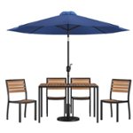 Front. Flash Furniture - Lark Outdoor Rectangle Modern  7 Piece Patio Set - Navy.