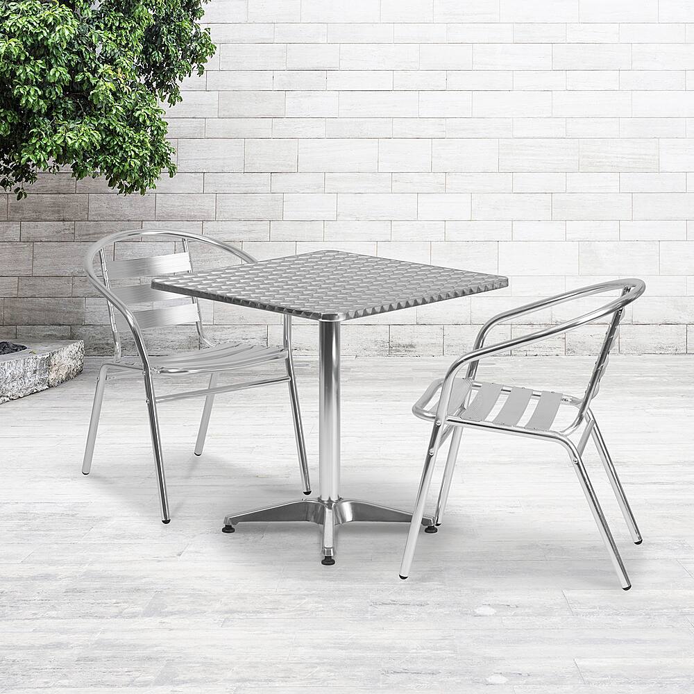 Alt View 11. Alamont Home - Lila Outdoor Square Contemporary Aluminum 3 Piece Patio Set - Aluminum.