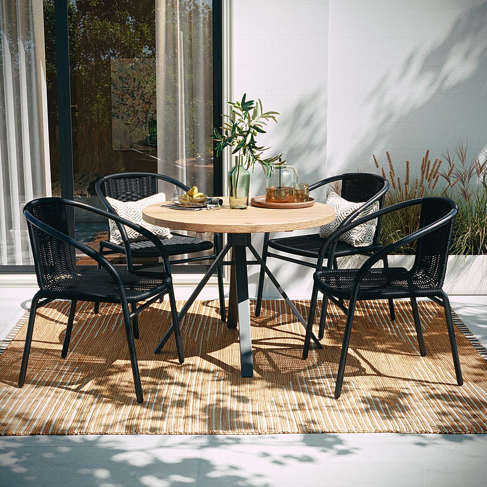 Flash Furniture – Lila Patio Chair (set of 4) – Black Sansujyuku sansujyuku.com