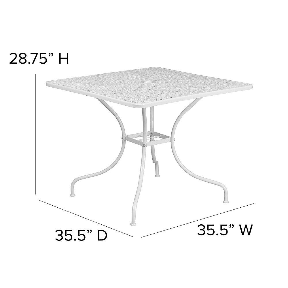 Alt View 12. Alamont Home - Oia Square Contemporary Patio Table - White - White.