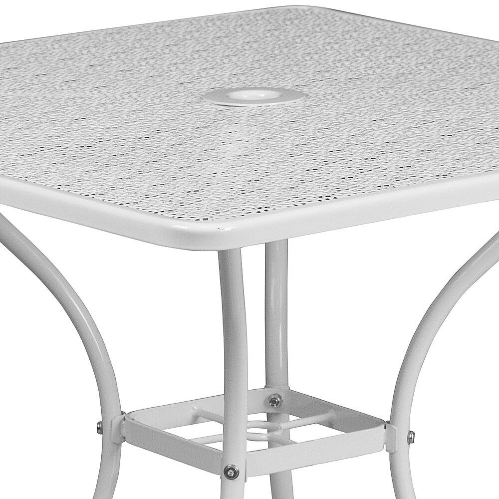 Alt View 13. Alamont Home - Oia Square Contemporary Patio Table - White - White.