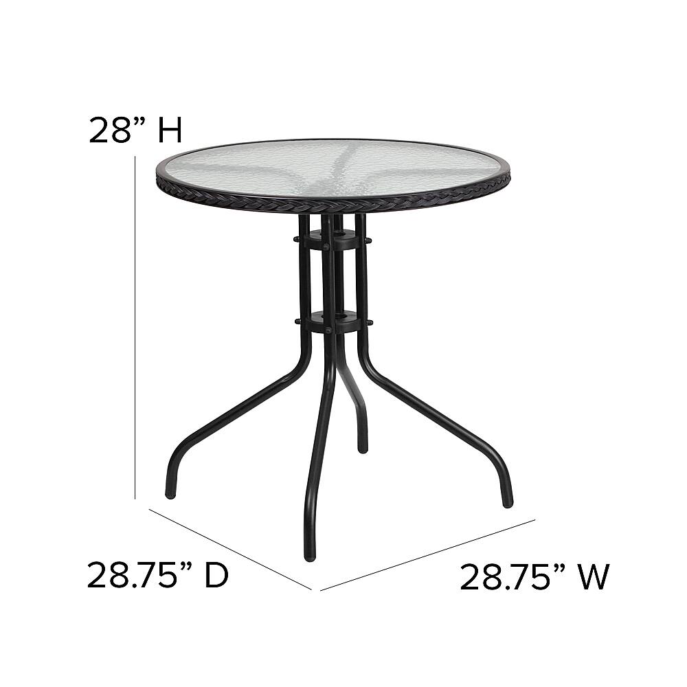 Alt View 12. Alamont Home - Barker Round Contemporary Patio Table - Clear Top/Black Rattan - Clear Top/Black Rattan.