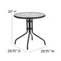 Alt View 12. Flash Furniture - Barker Round Contemporary Patio Table - Clear Top/Black Rattan - Clear Top/Black Rattan.