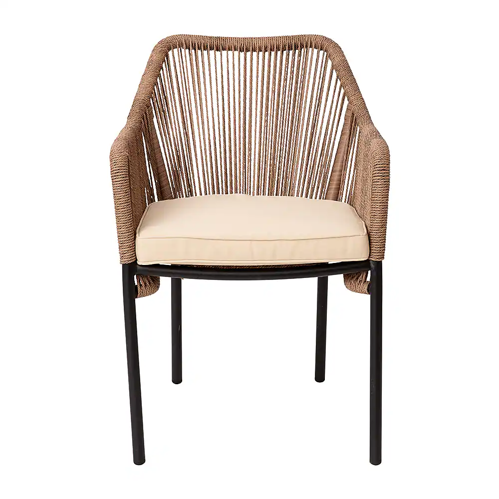 Alt View 11. Alamont Home - Kallie Woven Indoor/Outdoor Stacking Club Chairs in Natural - Ivory Cushions-Set of 2 - Natural/Ivory.