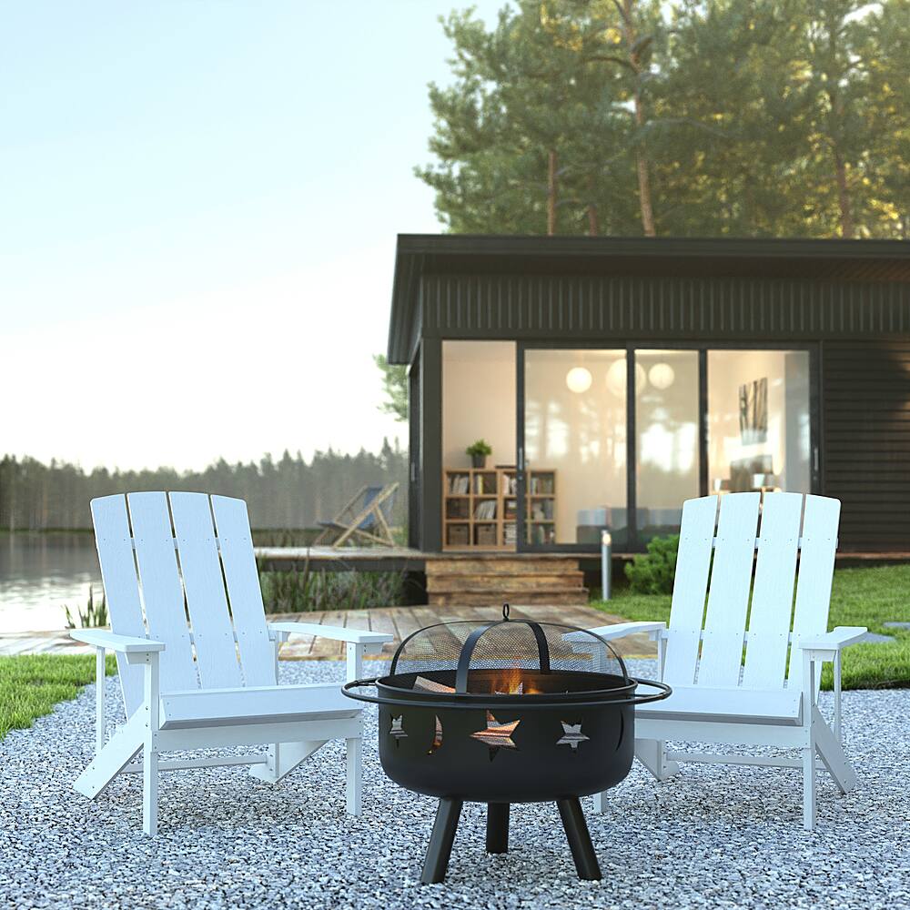 Best Buy Alamont Home Charlestown Adirondack Chairs And Fire Pit White