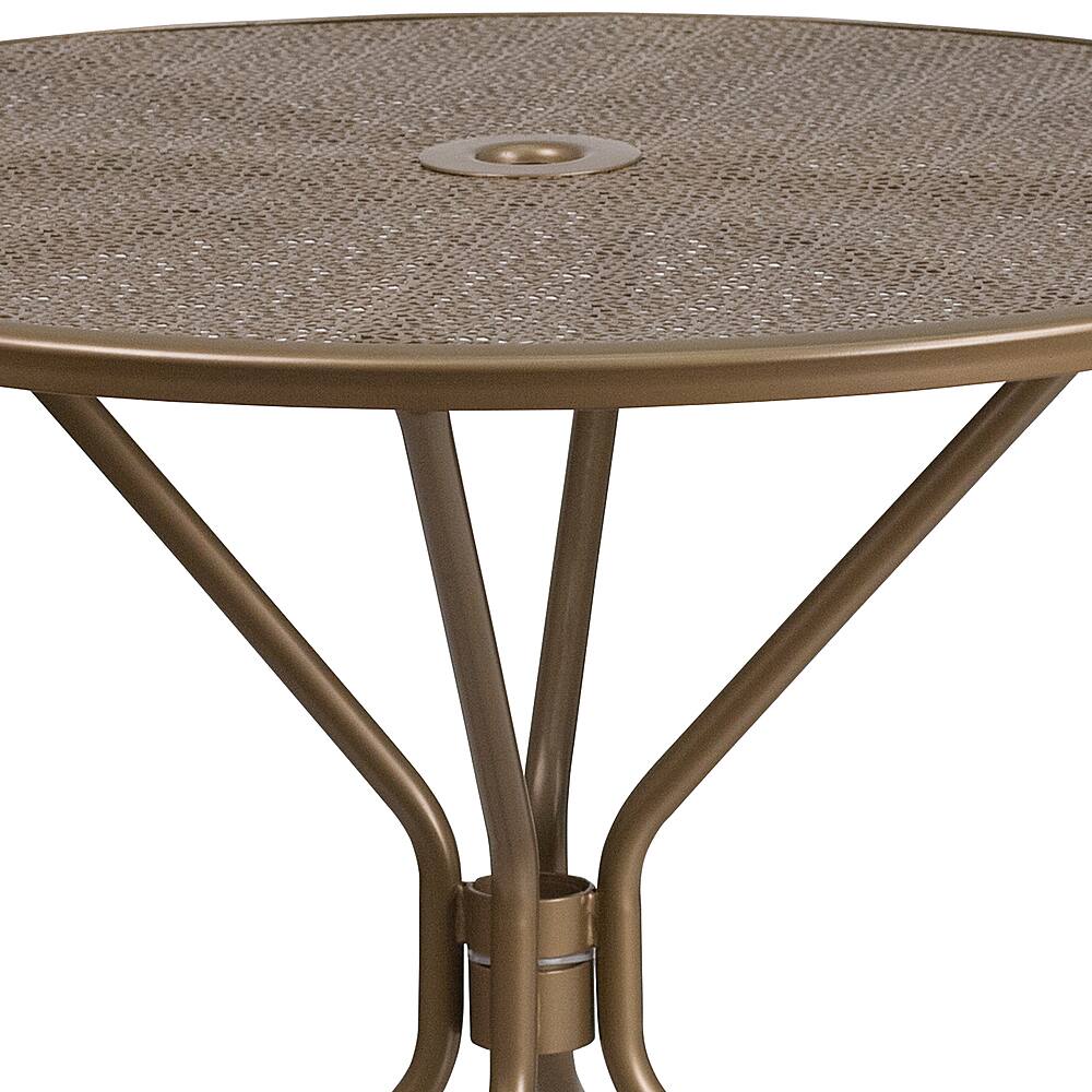 Alt View 13. Alamont Home - Oia Round Contemporary Patio Table - Gold - Gold.