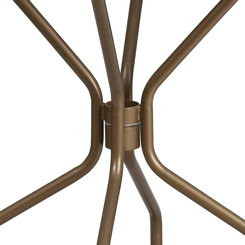 Alt View 14. Alamont Home - Oia Round Contemporary Patio Table - Gold - Gold.