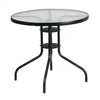 Alamont Home - Bellamy Contemporary Patio Table - Clear/Black - Front_Zoom