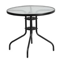 Flash Furniture - Bellamy Contemporary Patio Table - Clear/Black - Front_Zoom