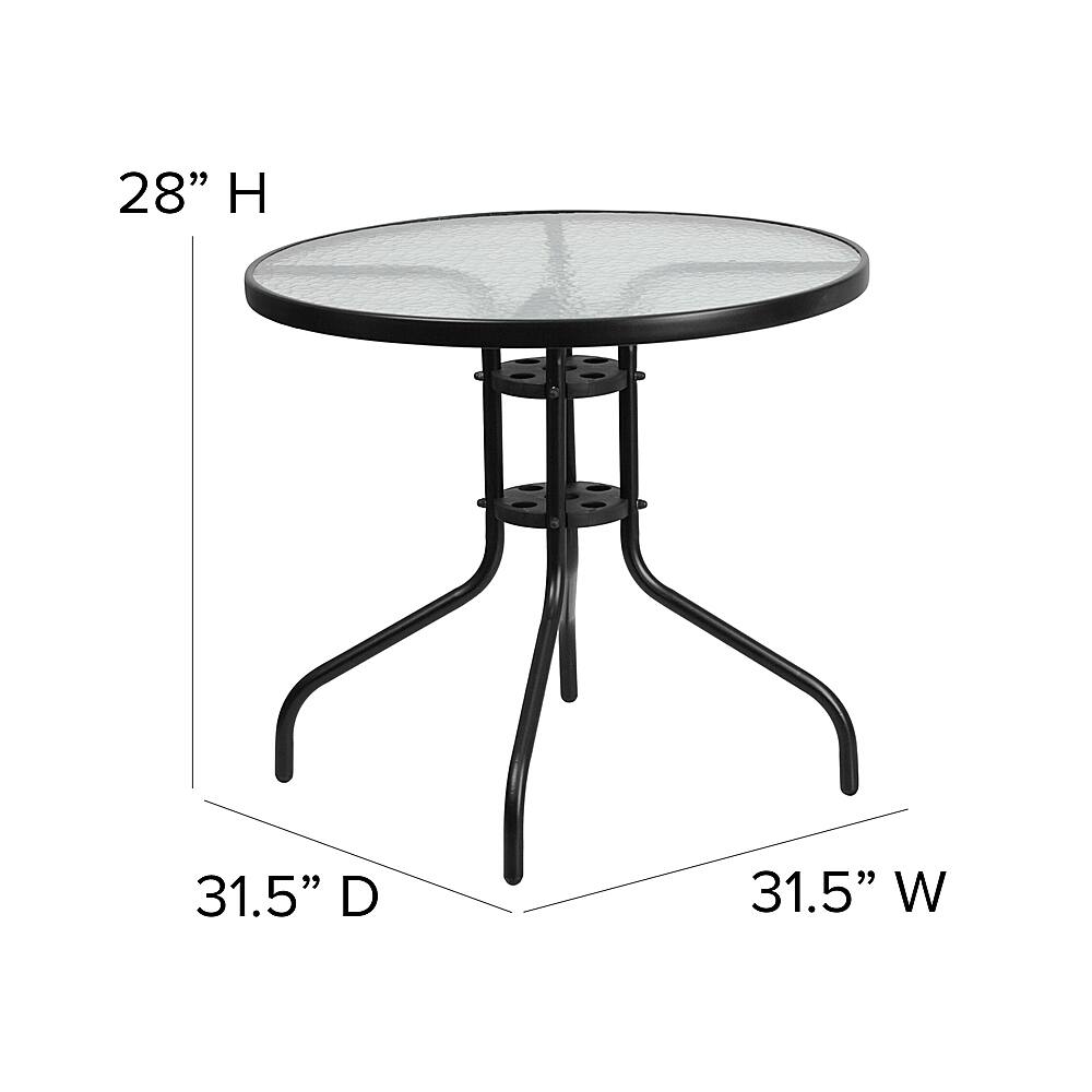 Alt View 12. Alamont Home - Bellamy Contemporary Patio Table - Clear/Black.