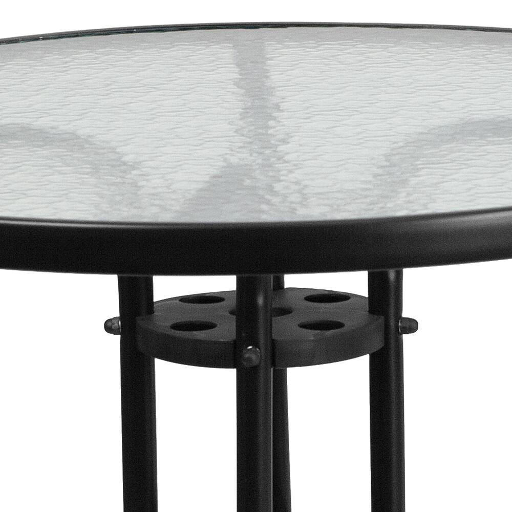 Alt View 13. Alamont Home - Bellamy Contemporary Patio Table - Clear/Black.