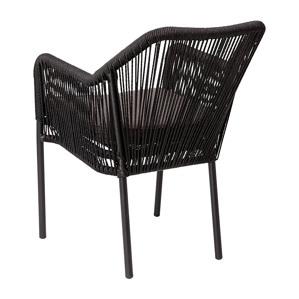 Alt View 14. Alamont Home - Kallie Woven Indoor/Outdoor Stacking Club Chairs in Black - Gray Cushions-Set of 2 - Black/Gray.