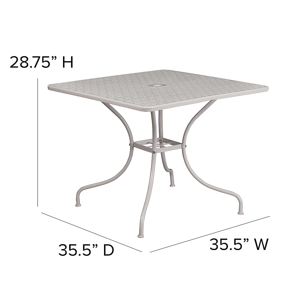 Alt View 12. Alamont Home - Oia Square Contemporary Patio Table - Light Gray - Light Gray.