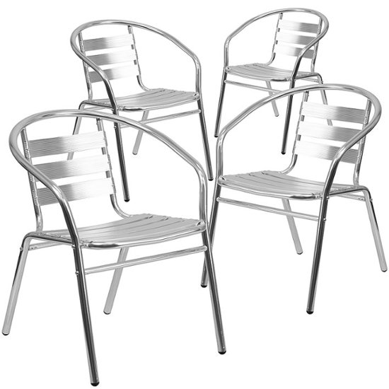 Front. Flash Furniture - Lila Patio Chair (set of 4) - Aluminum.