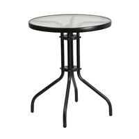 Alamont Home - Bellamy Contemporary Patio Table - Clear/Black - Front_Zoom