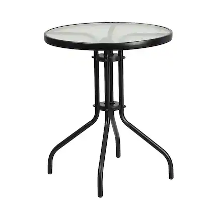 Front. Alamont Home - Bellamy Contemporary Patio Table - Clear/Black.