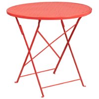 Flash Furniture - Oia Round Contemporary Patio Table - Coral - Front_Zoom