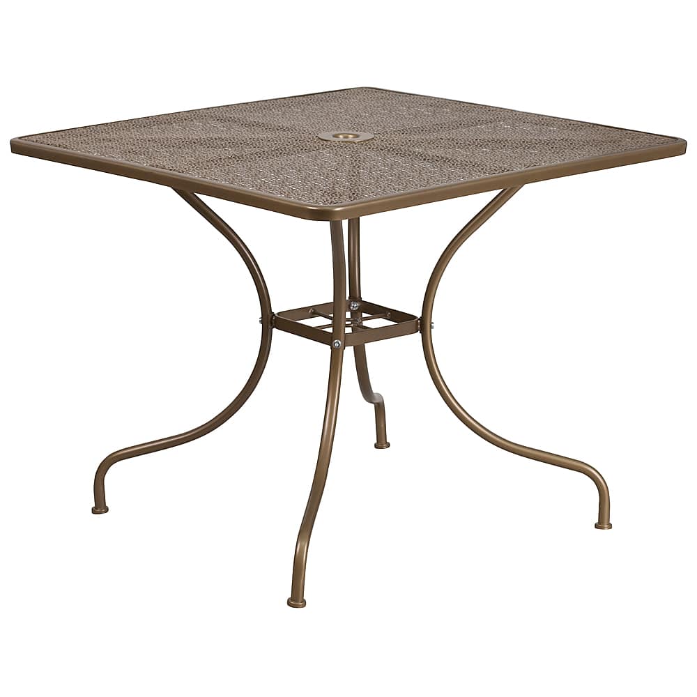 Front. Alamont Home - Oia Square Contemporary Patio Table - Gold - Gold.