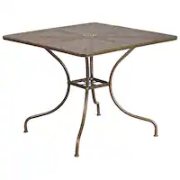 Alamont Home - Oia Square Contemporary Patio Table - Gold - Front_Zoom