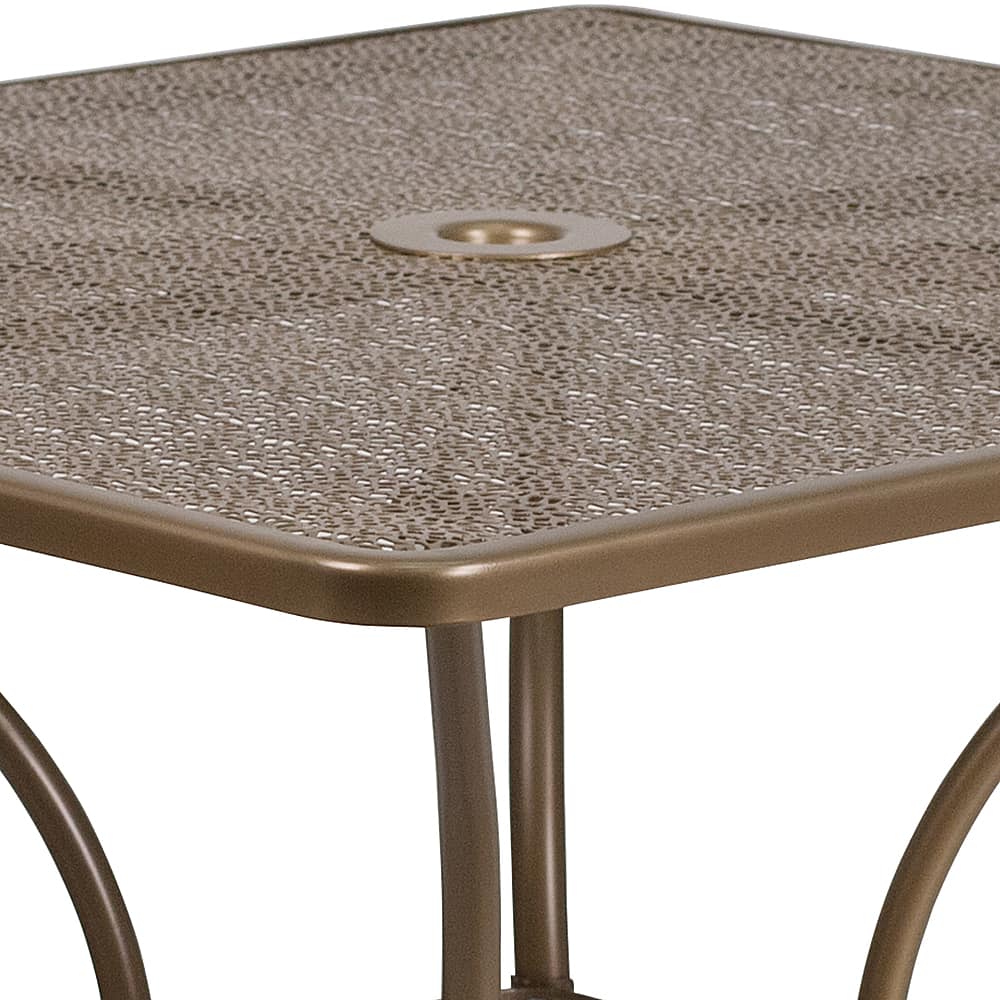 Alt View 13. Alamont Home - Oia Square Contemporary Patio Table - Gold - Gold.