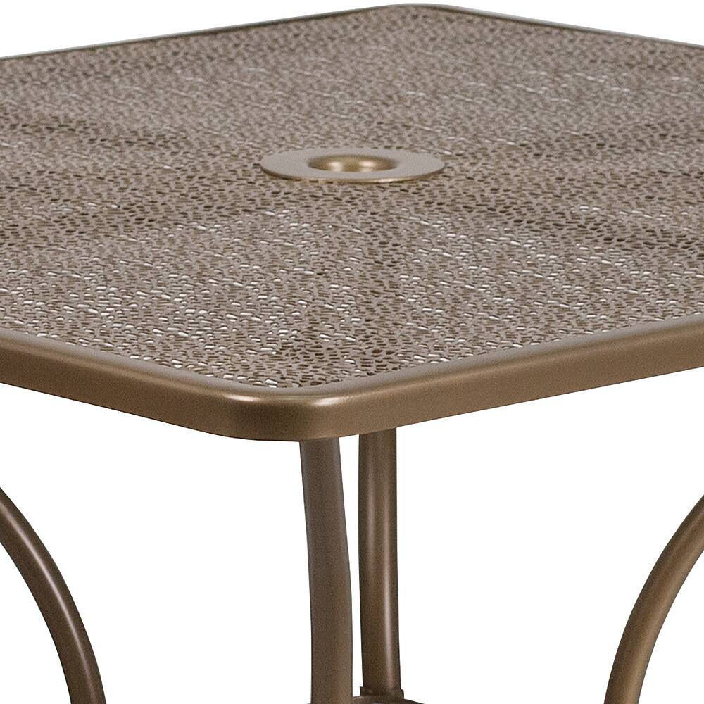 Alt View 13. Alamont Home - Oia Square Contemporary Patio Table - Gold - Gold.