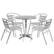 Front. Alamont Home - Lila Outdoor Round Contemporary Aluminum 5 Piece Patio Set - Aluminum.