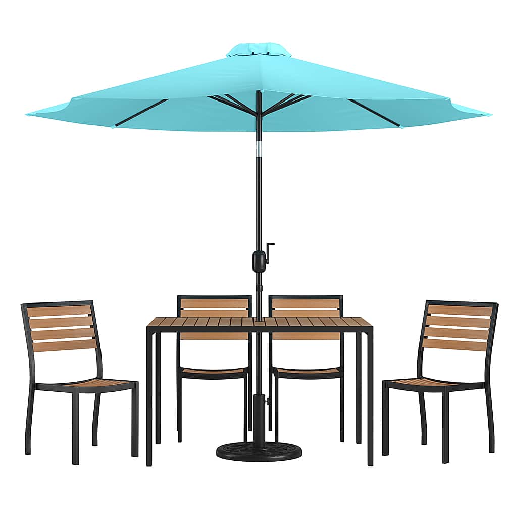 Alamont Home - Lark Outdoor Rectangle Modern 7 Piece Patio Set - Teal - Front_Zoom
