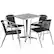 Front. Alamont Home - Lila Outdoor Square Contemporary Aluminum 5 Piece Patio Set - Black.