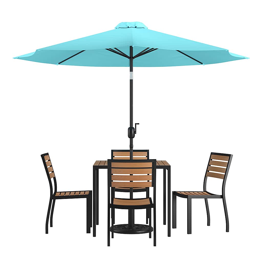Alamont Home - Lark Outdoor Square Modern 7 Piece Patio Set - Teal - Front_Zoom
