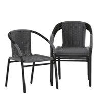Flash Furniture - Lila Patio Chair (set of 4) - Gray - Front_Zoom