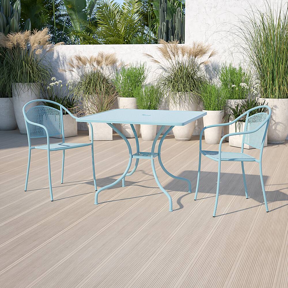 Alt View 11. Alamont Home - Oia Square Contemporary Patio Table - Sky Blue - Sky Blue.