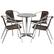 Front. Alamont Home - Lila Outdoor Round Contemporary Aluminum 5 Piece Patio Set - Dark Brown.