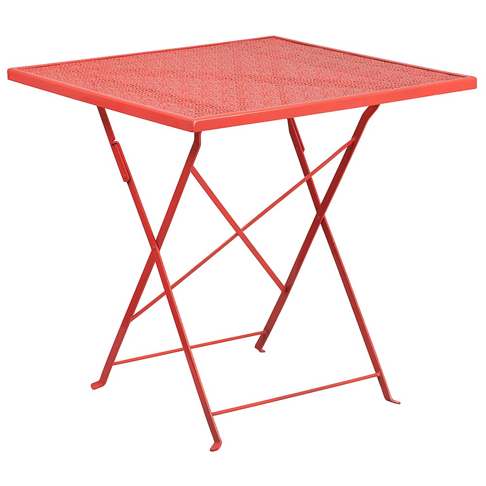 Front. Alamont Home - Oia Square Contemporary Patio Table - Coral - Coral.