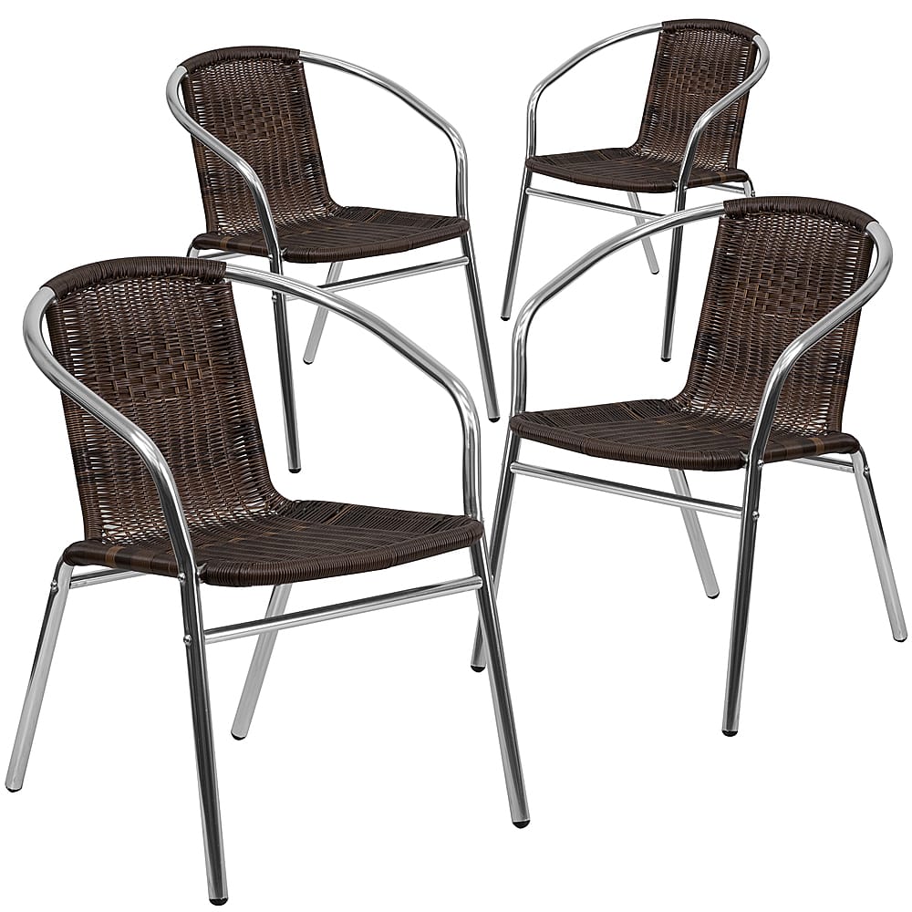 Front. Alamont Home - Lila Patio Chair (set of 4) - Aluminum and Dark Brown.