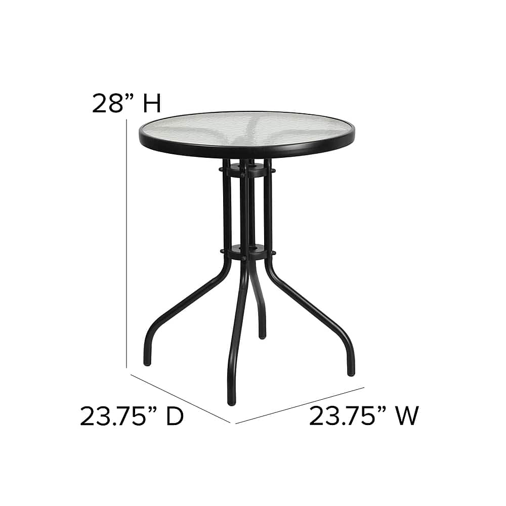 Alt View 12. Alamont Home - Lila Outdoor Round Contemporary Metal 3 Piece Patio Set - Clear/Black.