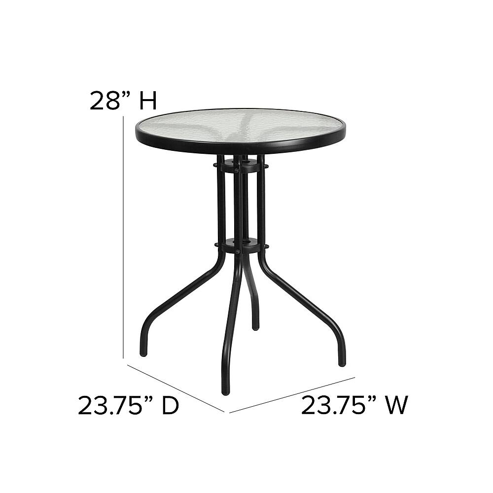 Alt View 12. Alamont Home - Lila Outdoor Round Contemporary Metal 3 Piece Patio Set - Clear/Black.